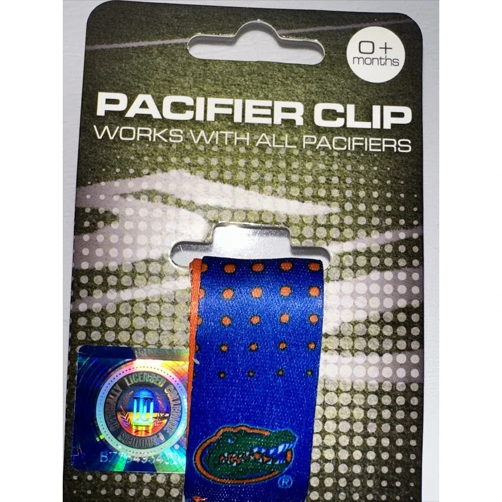 Florida Gators Pacifier Clip NCAA Blue Orange Collegiate Licensed 0+ Months